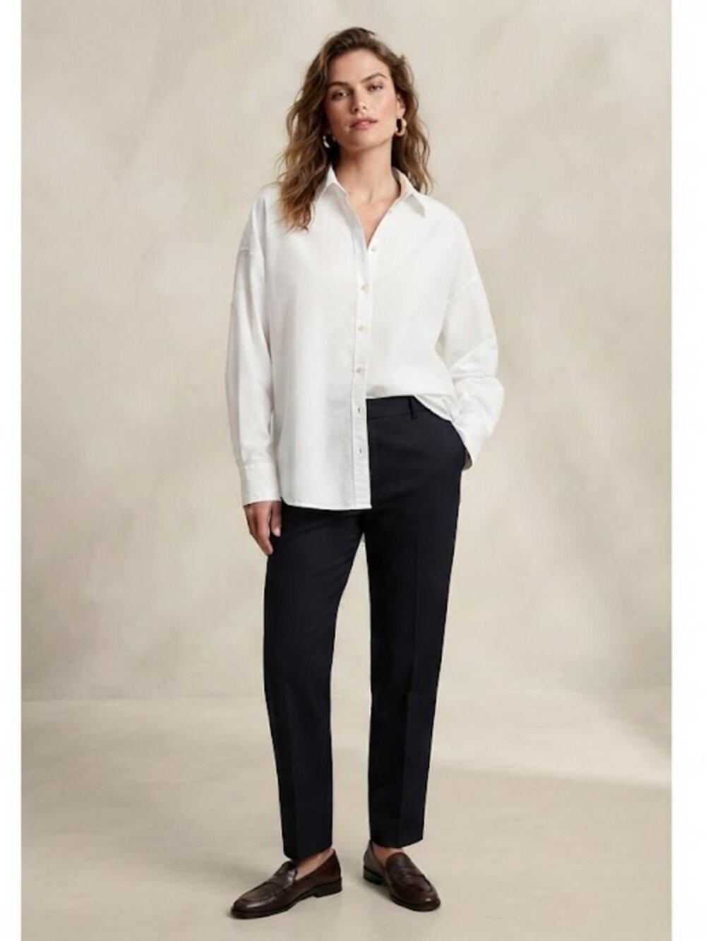 EUC Aritzia Wilfred Free White Relaxed Fit 100% Cotton Button Down Shirt L